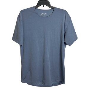 BYLT Shirt Mens Large Blue Drop Lux Cut Short Sleeve Training Performance Tee